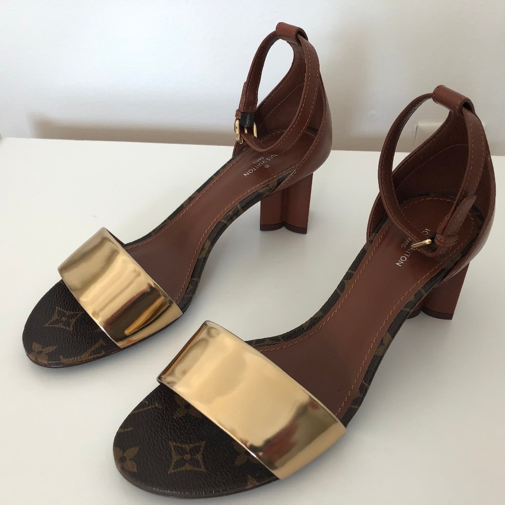 Louis Vuitton Gold Sandals